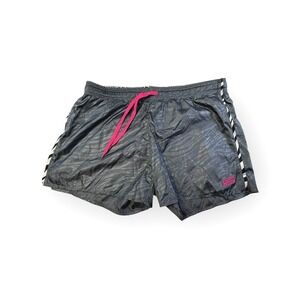Soffe Athletic Shorts Black Zebra Print Pink Drawstring Size L